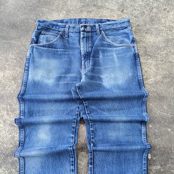 Vintage Rustler Jeans 34x30 Distressed Blue Pants Western Faded Denim Wrangler - Picture 2 of 8